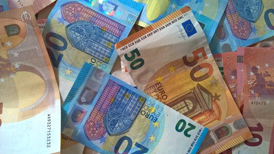 Banknote cash and cash equivalents euro notes photo