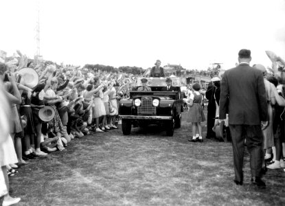 HRH Princess Alexandra at the school children's welcome, Exhibition Grounds, Brisbane, 8 September 1959 (5949006010)