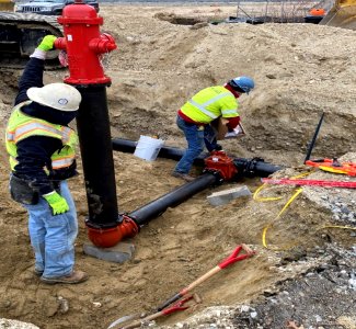 Hydrant installation at Weaver’s Cove Layover, December 2020