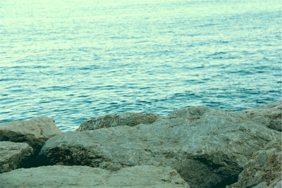 Boulders ocean sea