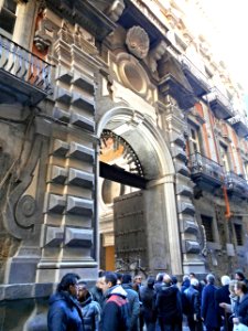 Inauguration of restored portal of Carafa di Maddaloni palace in Naples (half 17th century; marbles and black stone) - Architect Cosimo Fanzago (Clusone 1591-Naples 1678) (24466267589)