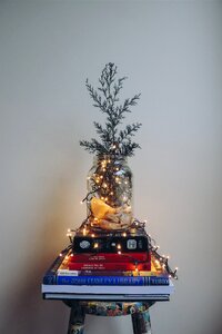 Books stool gray book