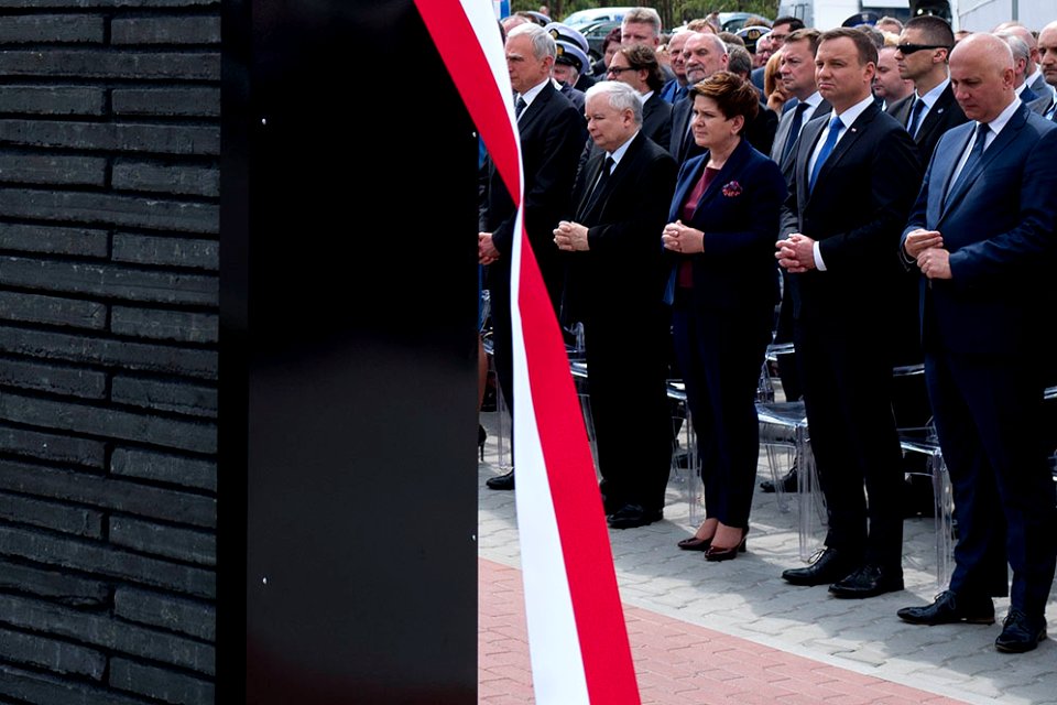Jarosław Kaczyński, Beata Szydło, Andrzej Duda Gazoport im. Lecha Kaczyńskiego