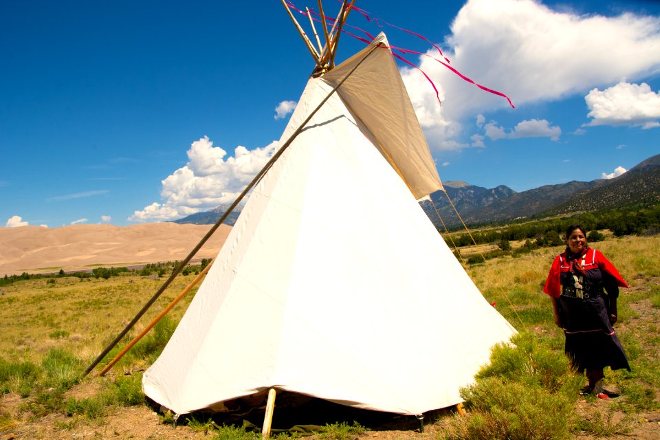 Jicarilla Apache Woman and Tipi (48390792502)