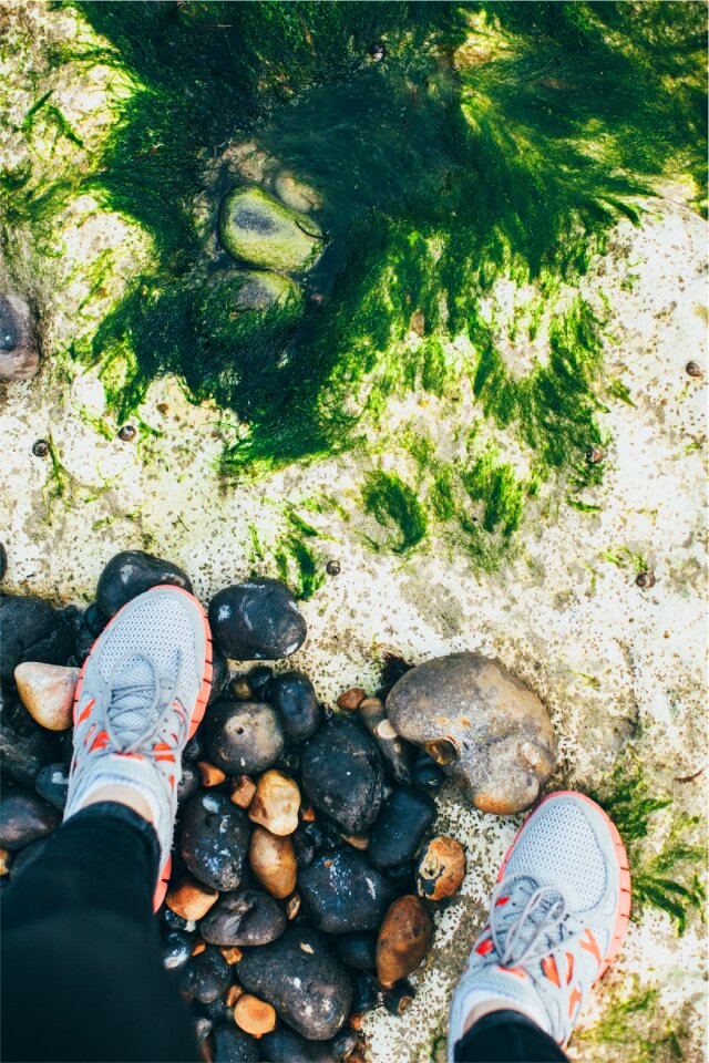 Running shoes fitness ground