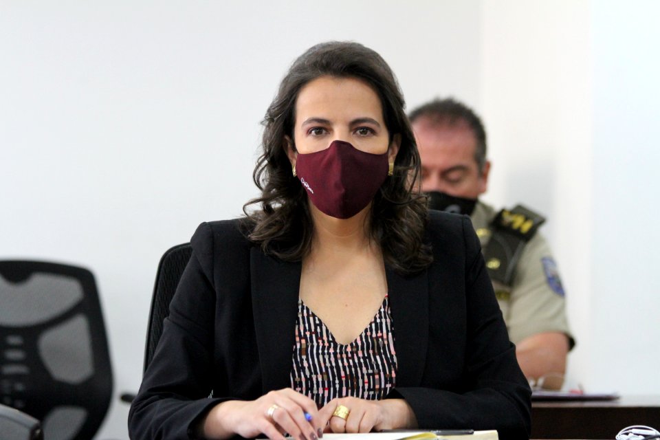 La ministra de Gobierno, María Paula Romo, en videoconferencia con el Mando Policial, se realizó la presentación de los nuevos comandantes de la Policía, de las zonas y subzonas del país. 13.10.2020 (50471971167)