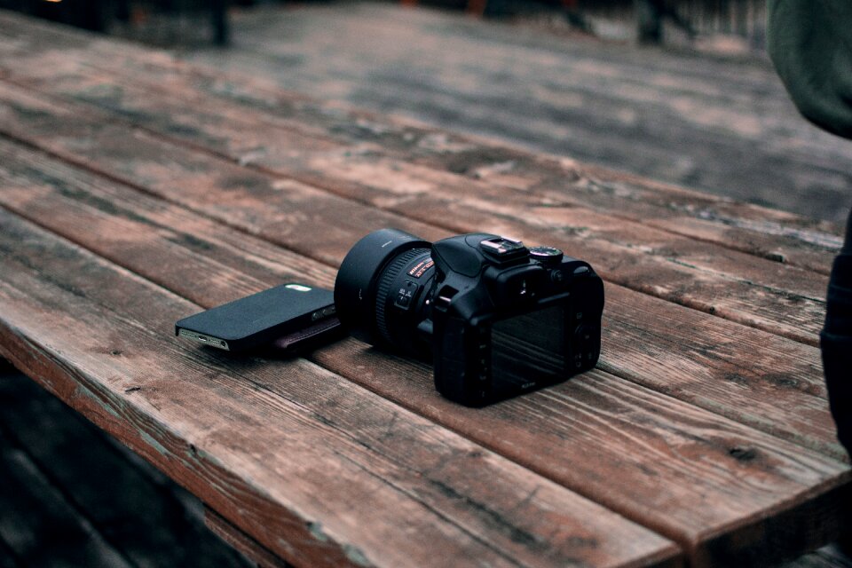 Photography wooden table