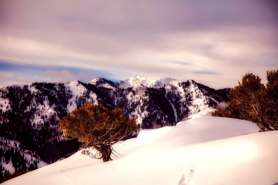 Clouds mountains nature