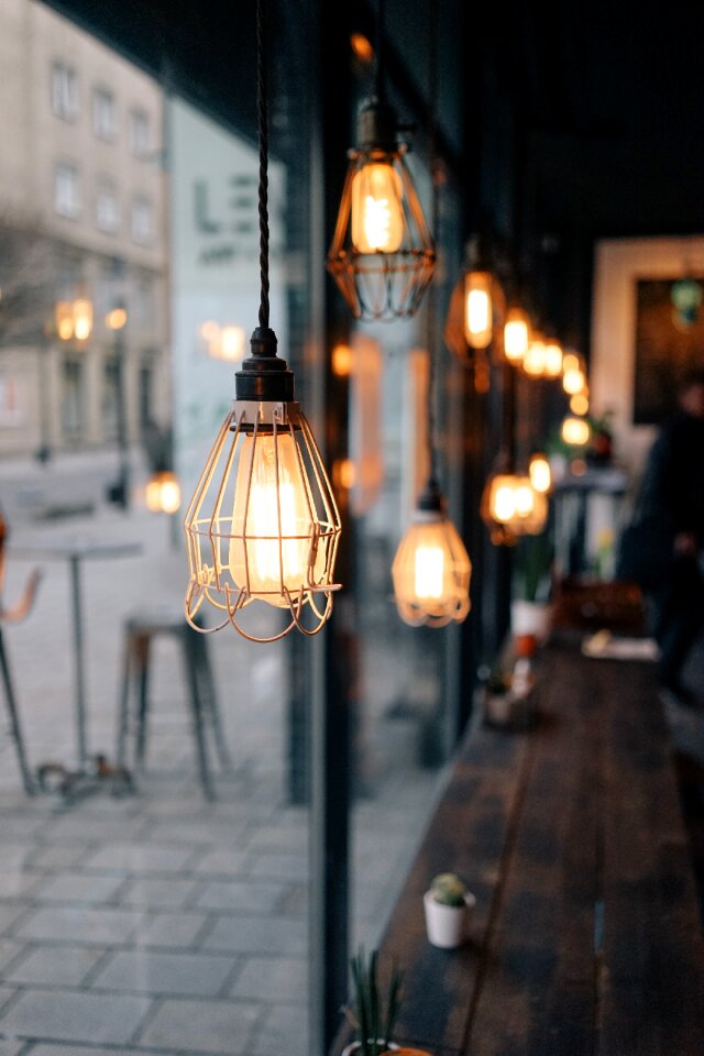 Blur restaurant lamp