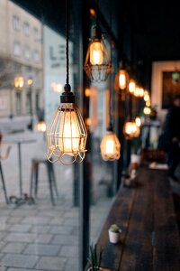 Blur restaurant lamp photo