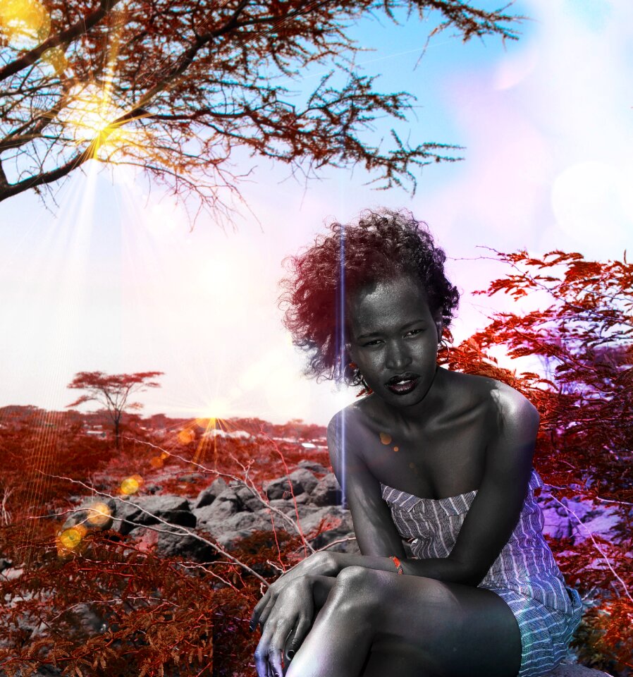 Outdoors landscape woman