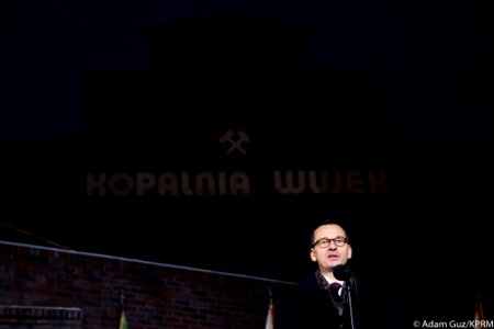 Premier Mateusz Morawiecki w Kopalni Wujek w Katowicach