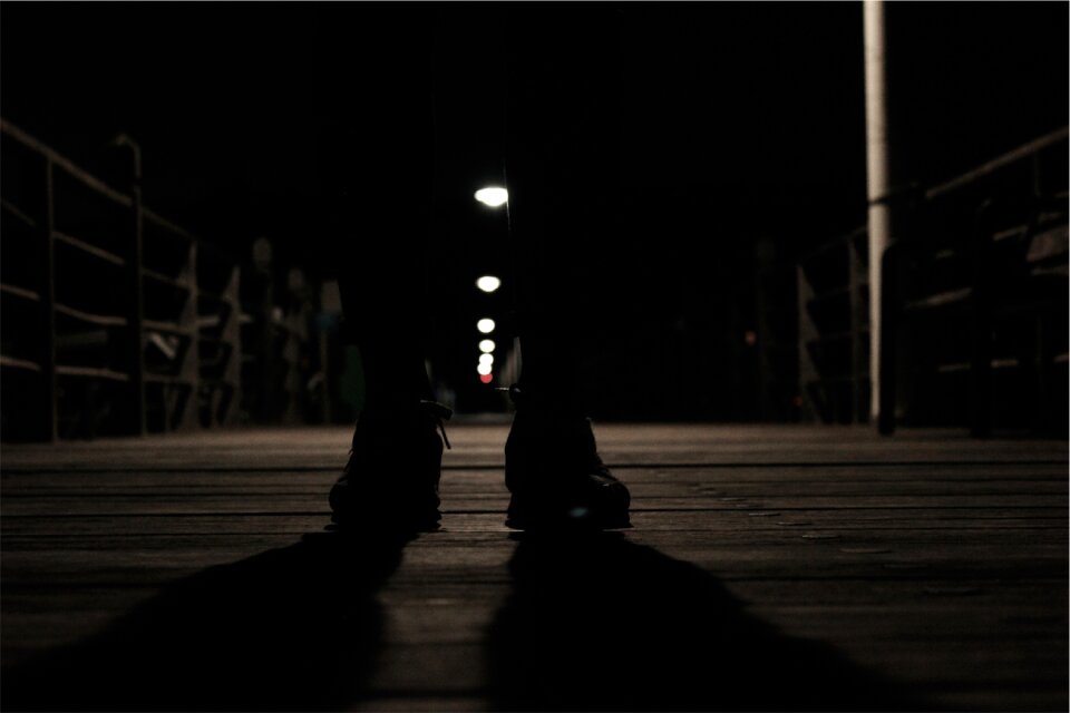 Wood boardwalk pier
