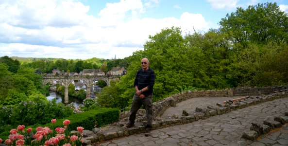Railway Viaduct over the River Nidd and Me, Knaresborough, Yorkshire (34741847355)