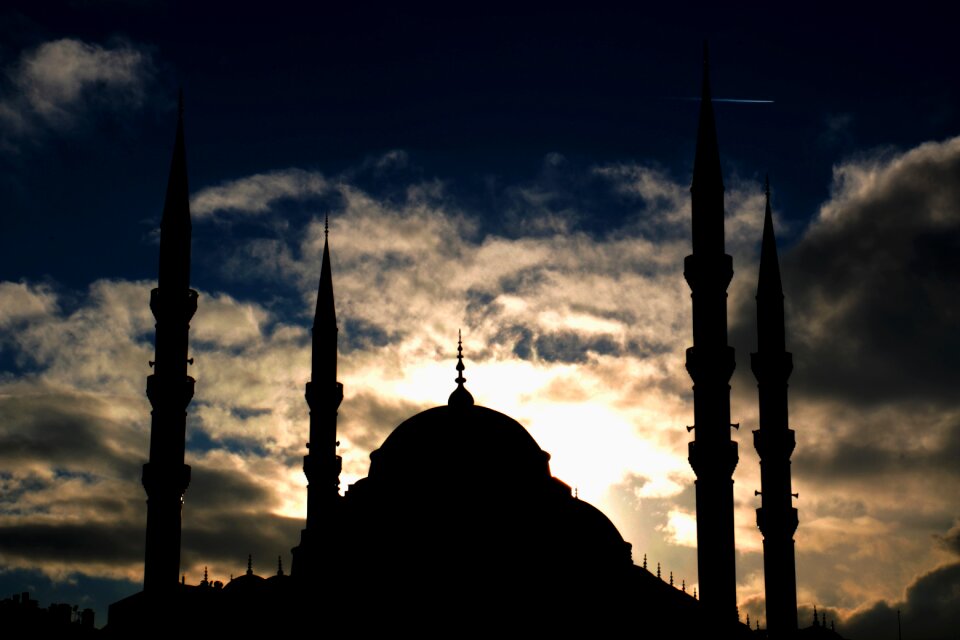 Evening dawn silhouette