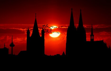 Cologne cathedral groß st martin panorama photo