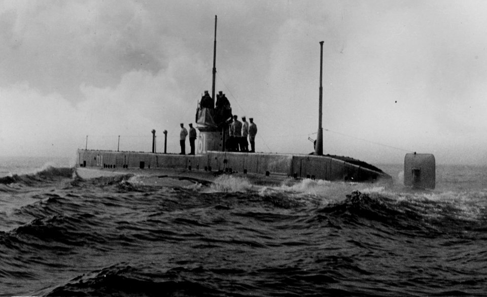 Royal Navy Submarine D-1 (1908-1918) Location & Date unknown. (51184630801)