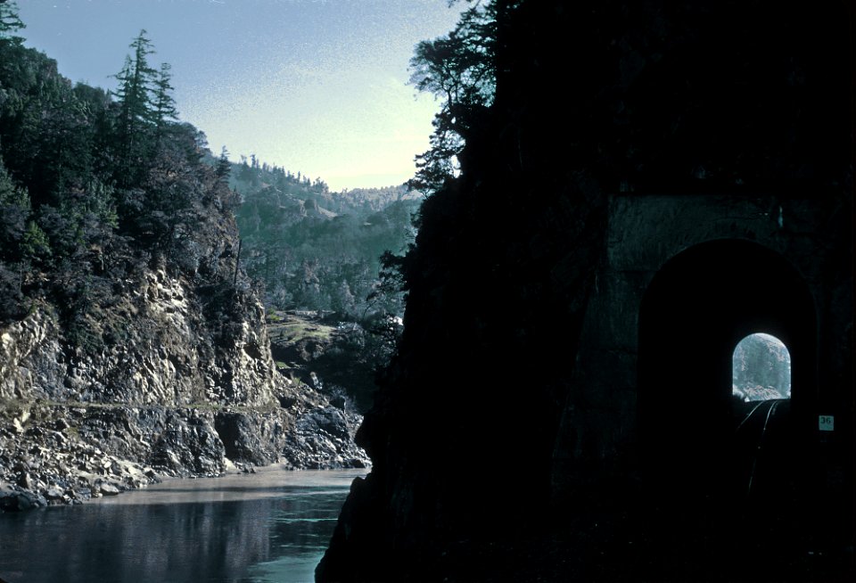 Scenery along the Eel River on NWP Train 3, the Redwood, on January 31, 1971 (32858082911)