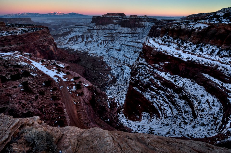 Shafer Canyon with LaSal Alpenglow (8409092982)