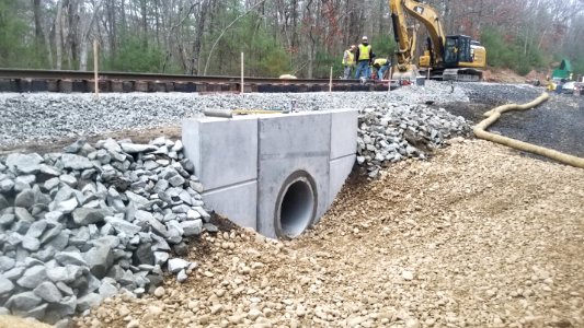 South Coast Rail, January 2020, Lakeville Track over New Culvert (49357339757)