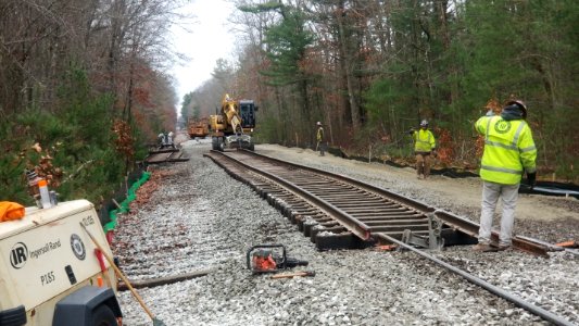 South Coast Rail, January 2020, Taunton Track Raise Work (49356682433)