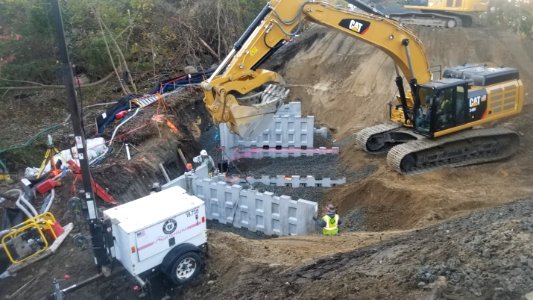 South Coast Rail November 2019, Fall River, Precast Walls Installation (49033416116)