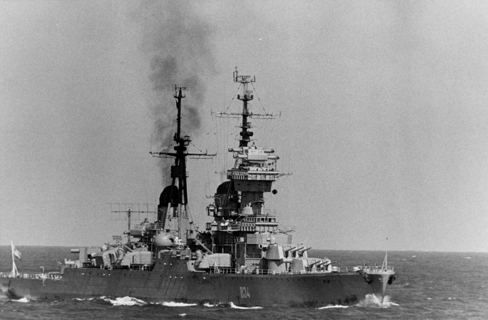 Soviet Cruiser Aleksandr Suvorov underway in the Philippine Sea during the worldwide Soviet naval exercise (Okean) in April 1970. (48230450476)