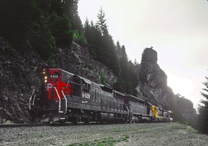 SP 4429 and a bunch eastbound at the portal of Tunnel 21, near Pryor, OR on July 30, 1987 (33299033985)