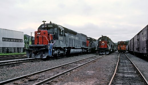 SP 8381 and 8234 at Roseburg and , OR on July 30, 1982 (33033481341)