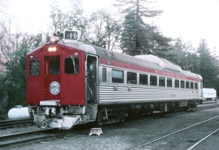 SP-10 RDC as Northwestern Pacific Railroad Train 4, the Redwood, at Fort Seward, CA on January 30, 1971 (32983001835)