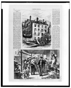 A tenement house in Mulberry Street - C.A. Vanderh(..)f. Inspection of fruit in New York markets, by order of the Board of Health - drawn by R. Lewis. LCCN98513779