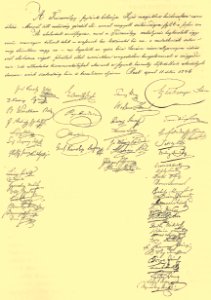 A Tisza szabályozás kezdeményezőinek szövetséglevele 1846