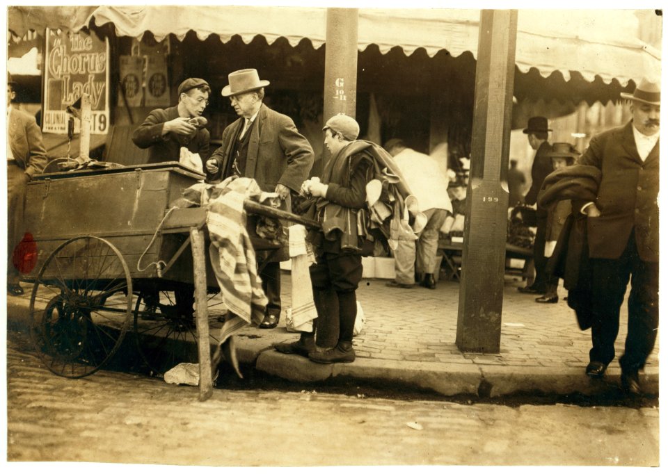 A Typical Errand Boy Minding Another Boy's Business. Boston 1915 Exhibit. LOC nclc.03347