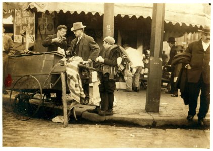 A Typical Errand Boy Minding Another Boy's Business. Boston 1915 Exhibit. LOC nclc.03347