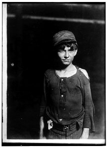 A typical Glass Works Boy, Indiana, Night Shift, Said he was 16 years old. 1 A.M. LOC cph.3a20275