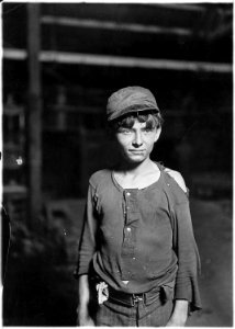 A typical glass works boy, night shift. Said he was 16 years old. 1 A.M. Indiana. - NARA - 523081 photo
