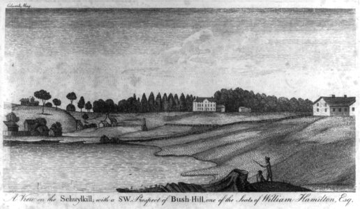 A View from the Schuykill, with a S.W. Prospect of Bush Hill, one of the seats of William Hamilton, esq. LCCN2003656104