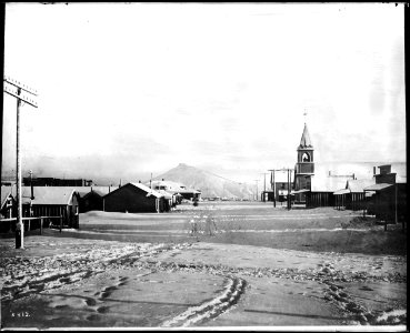 A view of Fifth Street in the winter, Goldfield, Nevada, ca.1905 (CHS-5413)