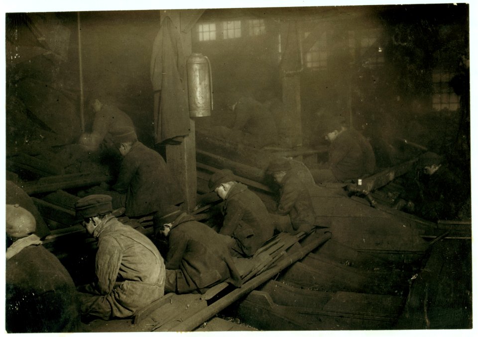 A view of Ewen Breaker of the Pa. (Pennsylvania) Coal Co. The dust was so dense at times as to obscure the view. This dust penetrates the utmost recesses of the boys' lungs. (See also labels LOC cph.3a24712