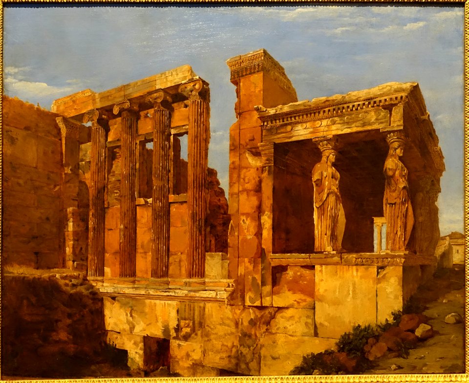 A View of the Erechtheum on the Acropolis, Athens, by Charles Lock Eastlake, 1818, oil on paper on canvas - Middlebury College Museum of Art - Middlebury, VT - DSC08177