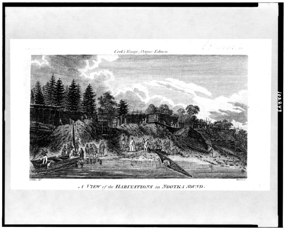 A View of the habitations in Nootka Sound - Webber del. ; Birrell sc. LCCN90716766
