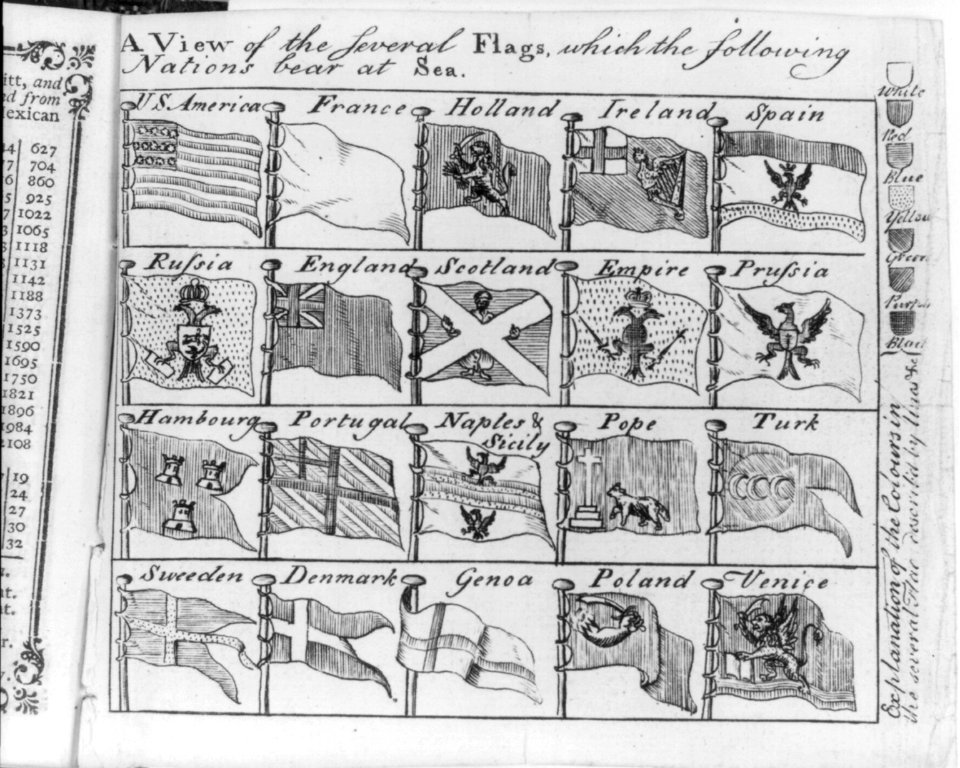 A view of the several flags which the following nations bear at sea ... LCCN2003663728