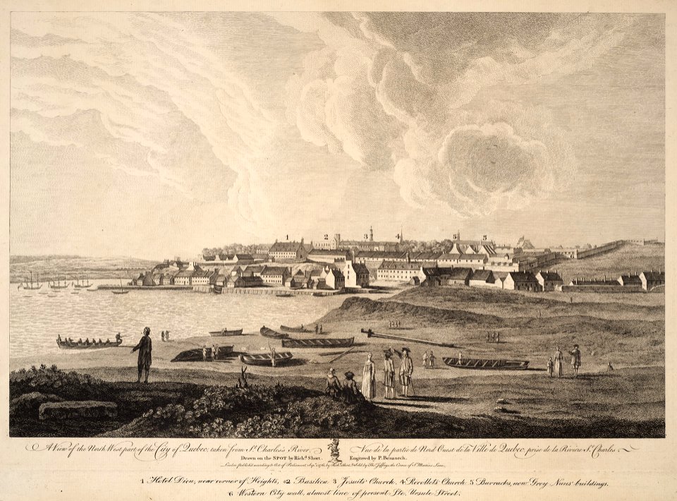 A View of the North West part of the City of Quebec, taken from St. Charles River