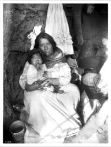 A Yaqui Indian mother and her three children, Arizona, ca.1910 (CHS-4199)