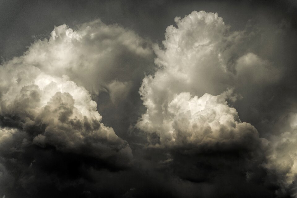Clouds black and white storm