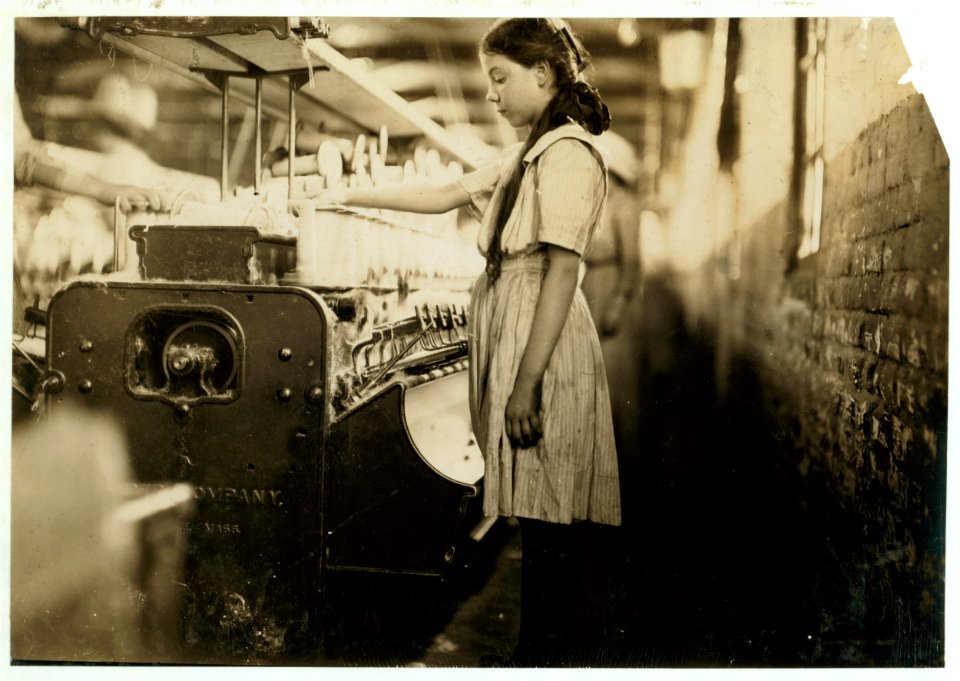 A young spooler in Roanoke (Va.) Cotton Mills. LOC nclc.02146