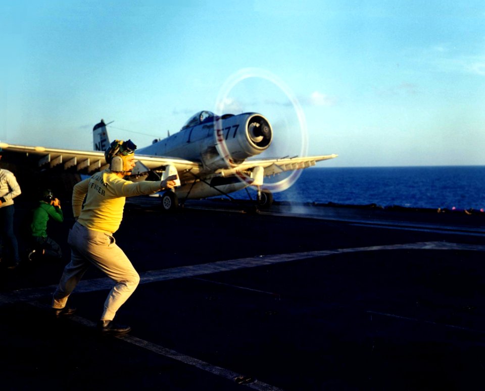A-1H on cat USS Midway (CVA-41) 1965