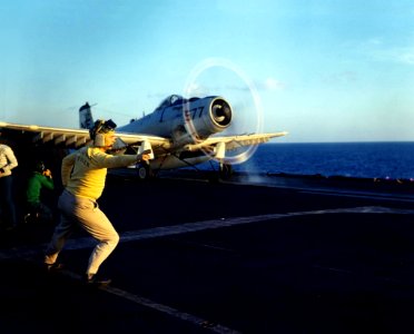 A-1H on cat USS Midway (CVA-41) 1965