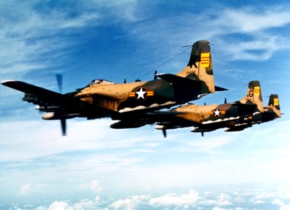A-1H Skyraider VNAF armed in flight
