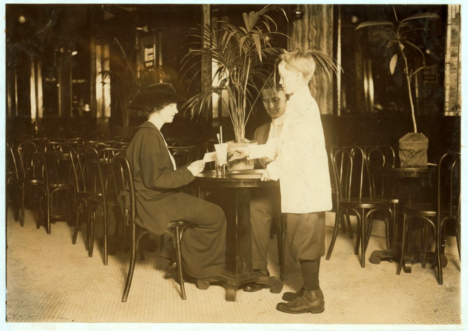 A young table boy in Newsome's ice cream parlor. LOC nclc.05562